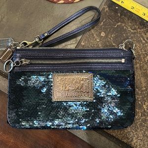 EUC Poppy Sequins Navy Clutch